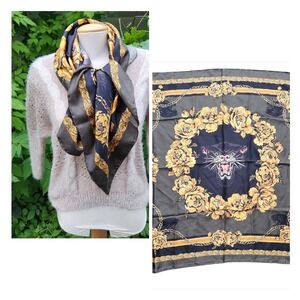 Ardeo Rebel leopard silk hand stitched/rolled artistic designer luxury wrap‎ 37"